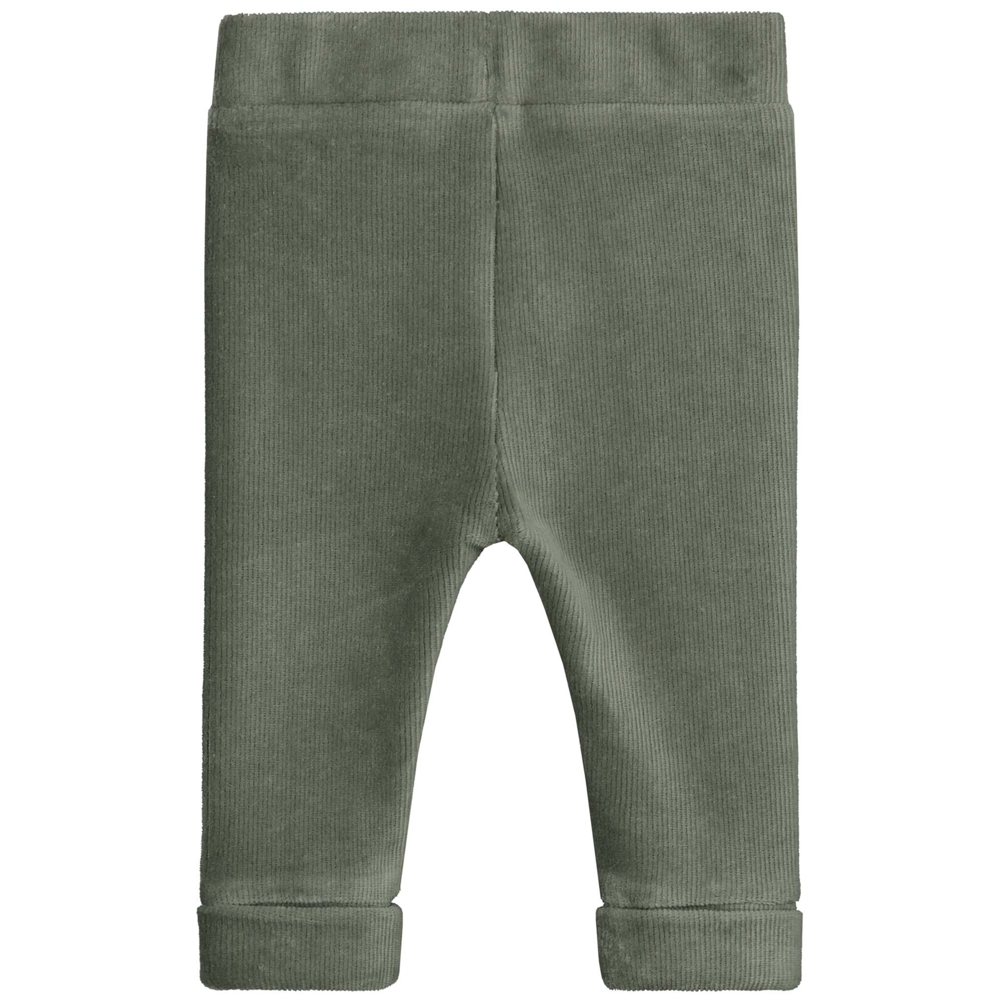 Prénatal newborn broek rib velours  effen groen