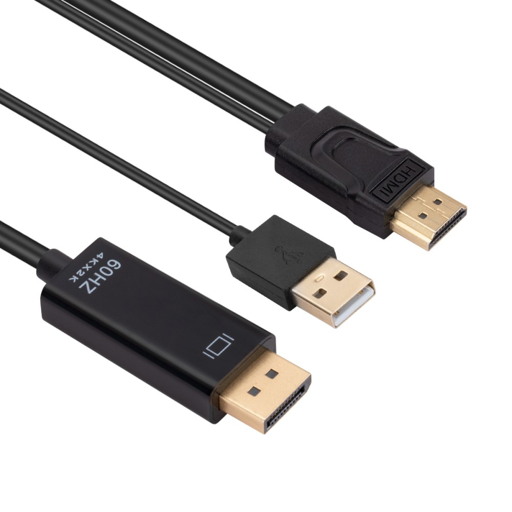 (1.8m) HDMI 1.4 auf DisplayPort 1.2 Adapter Konverter Kabel - Schwarz