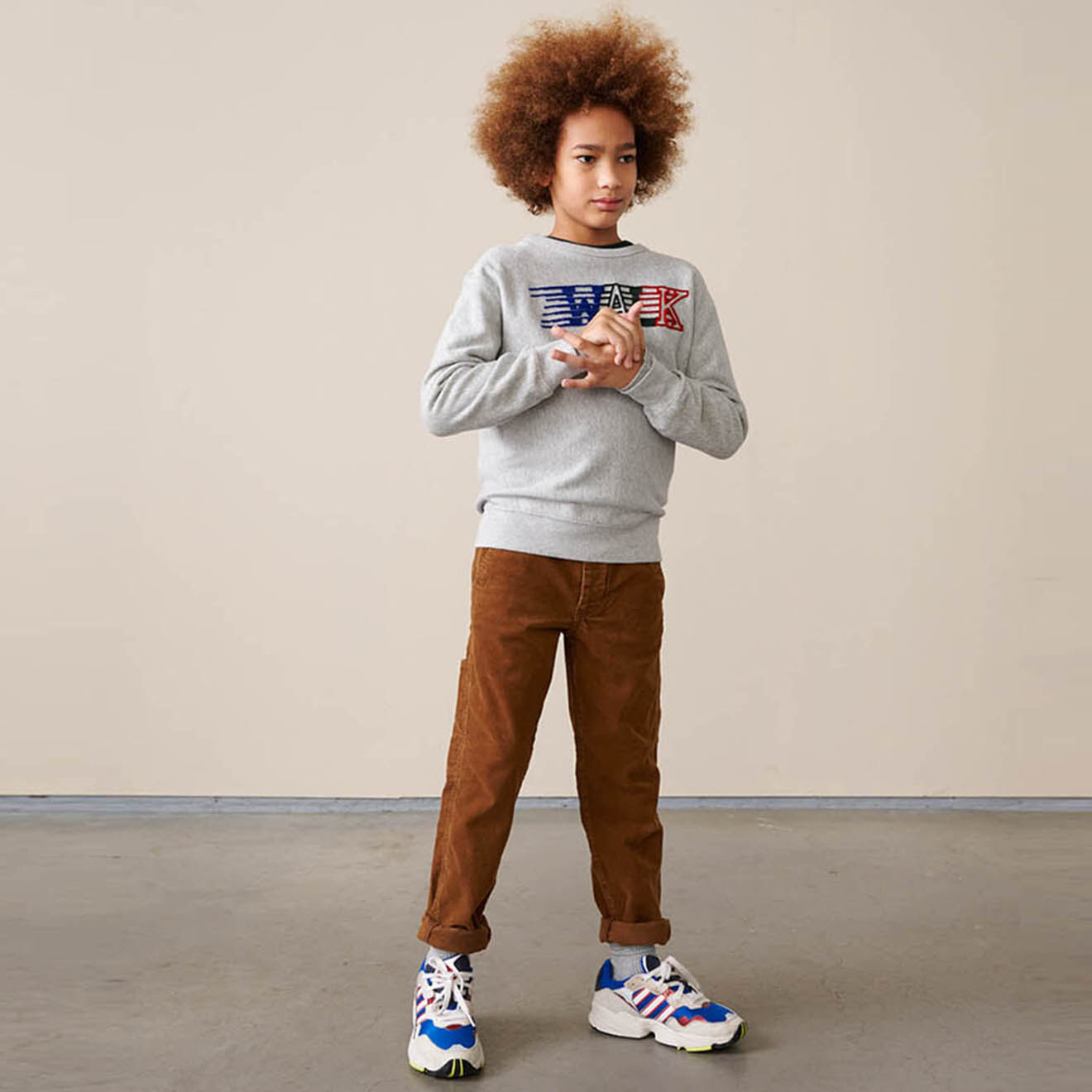 Bellerose Sweat Fago en Coton chiné gris clair