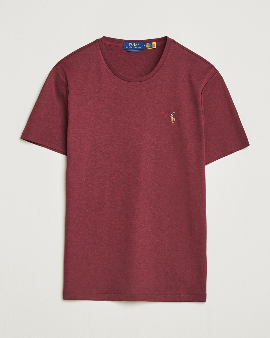 Polo Ralph Lauren Luxury Pima Cotton Crew Neck T-Shirt Wine Heather