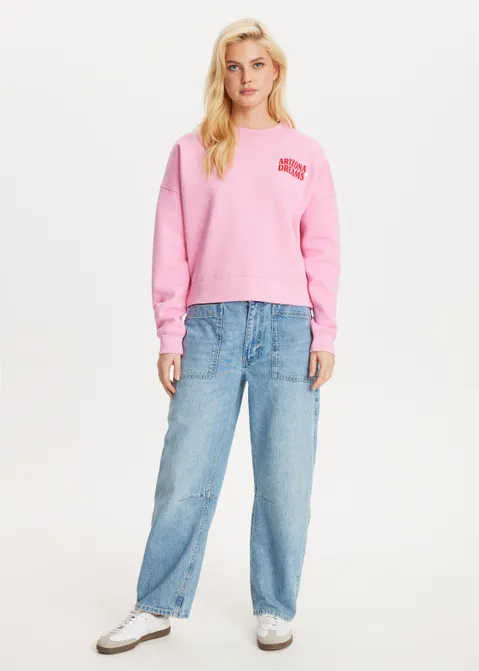 Sweater met print Arizona dreams roze (ROS)