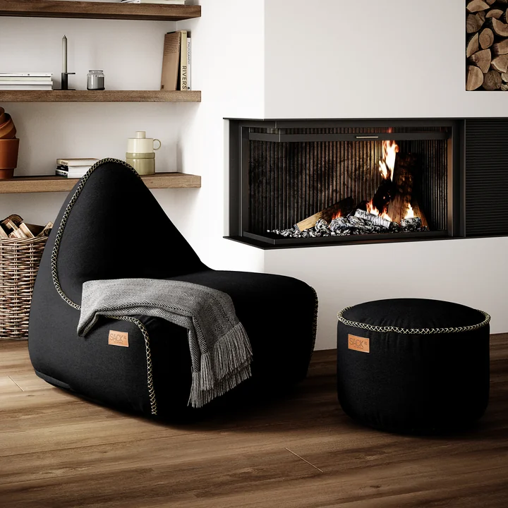 SACK it - RETRO it Canvas Pouf, braun