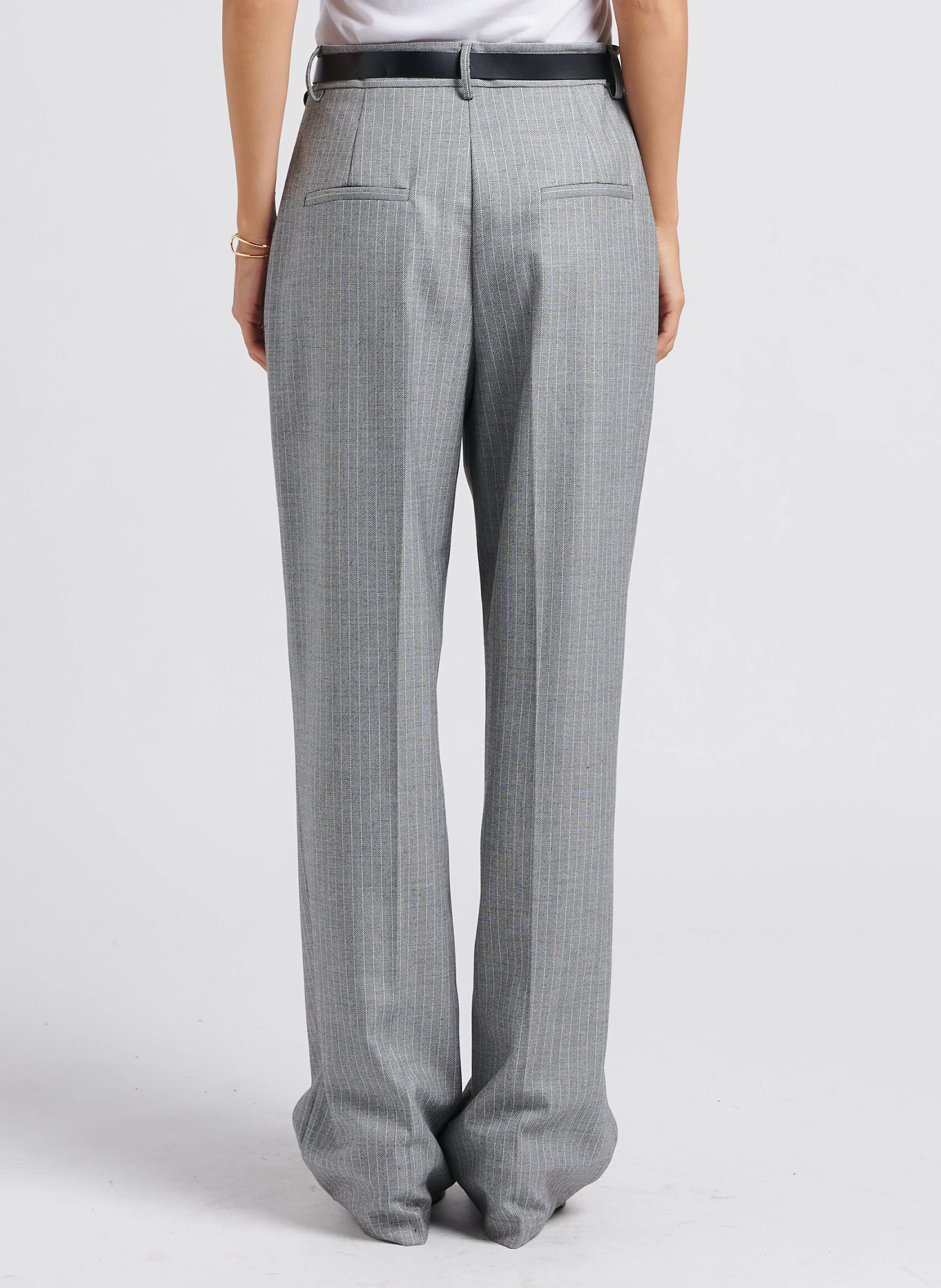 Pantalon palazzo taille haute large | Noir