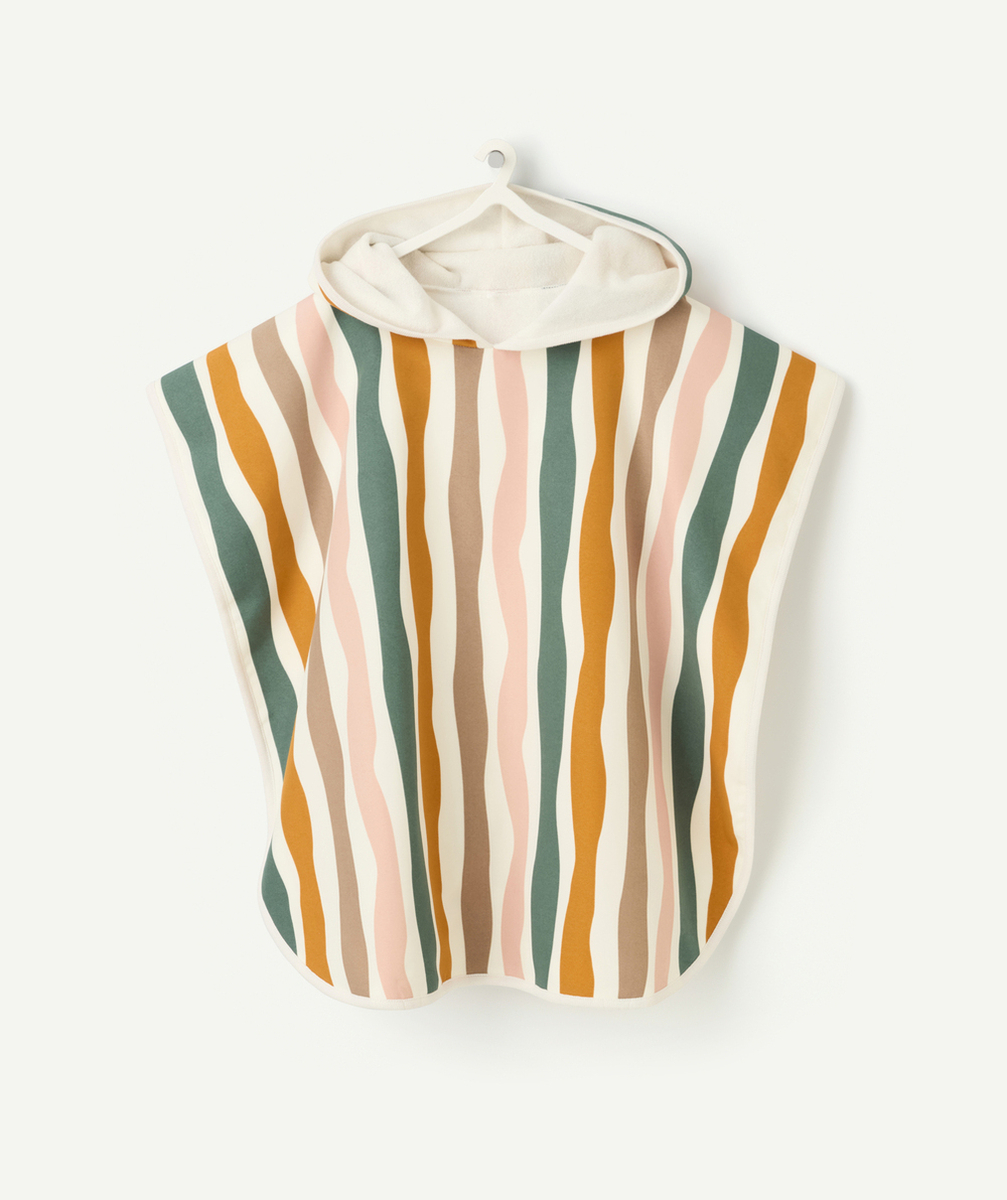 LASSIGSERVIETTE PONCHO BÉBÉ FILLE ANTI-UV RAYURES COLORÉES