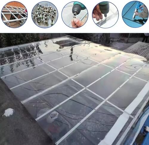 Generisch Transparente Polycarbonat-Dachplatten – UV-beständige, regendichte Außenpaneele aus Acrylglas für Wintergärten, Gewächshäuser und Markisen. Leicht zuzuschneiden und zu montieren.