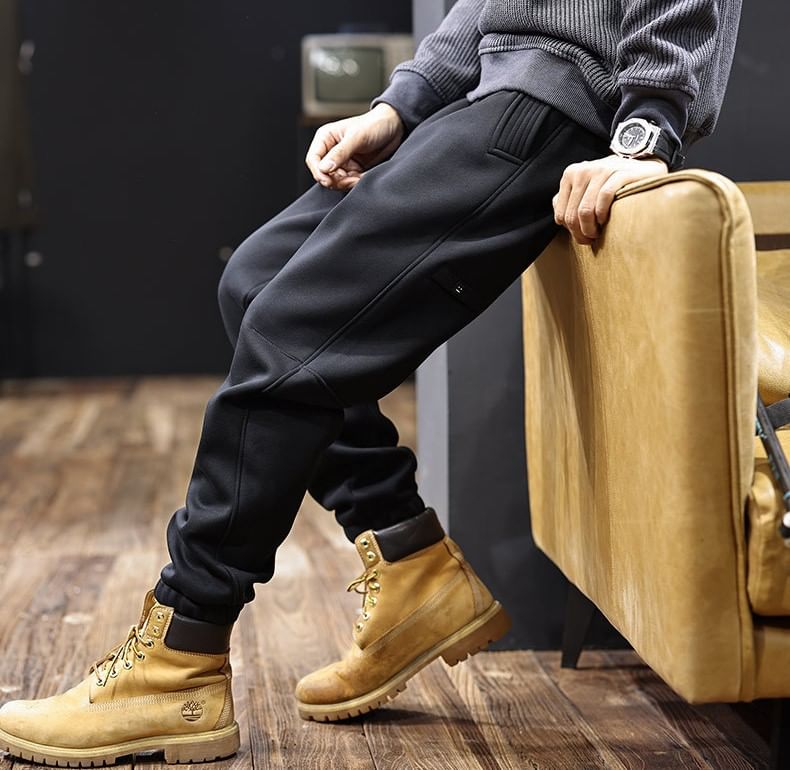 Nataro - Mid Rise Plain Straight Leg Sweatpants