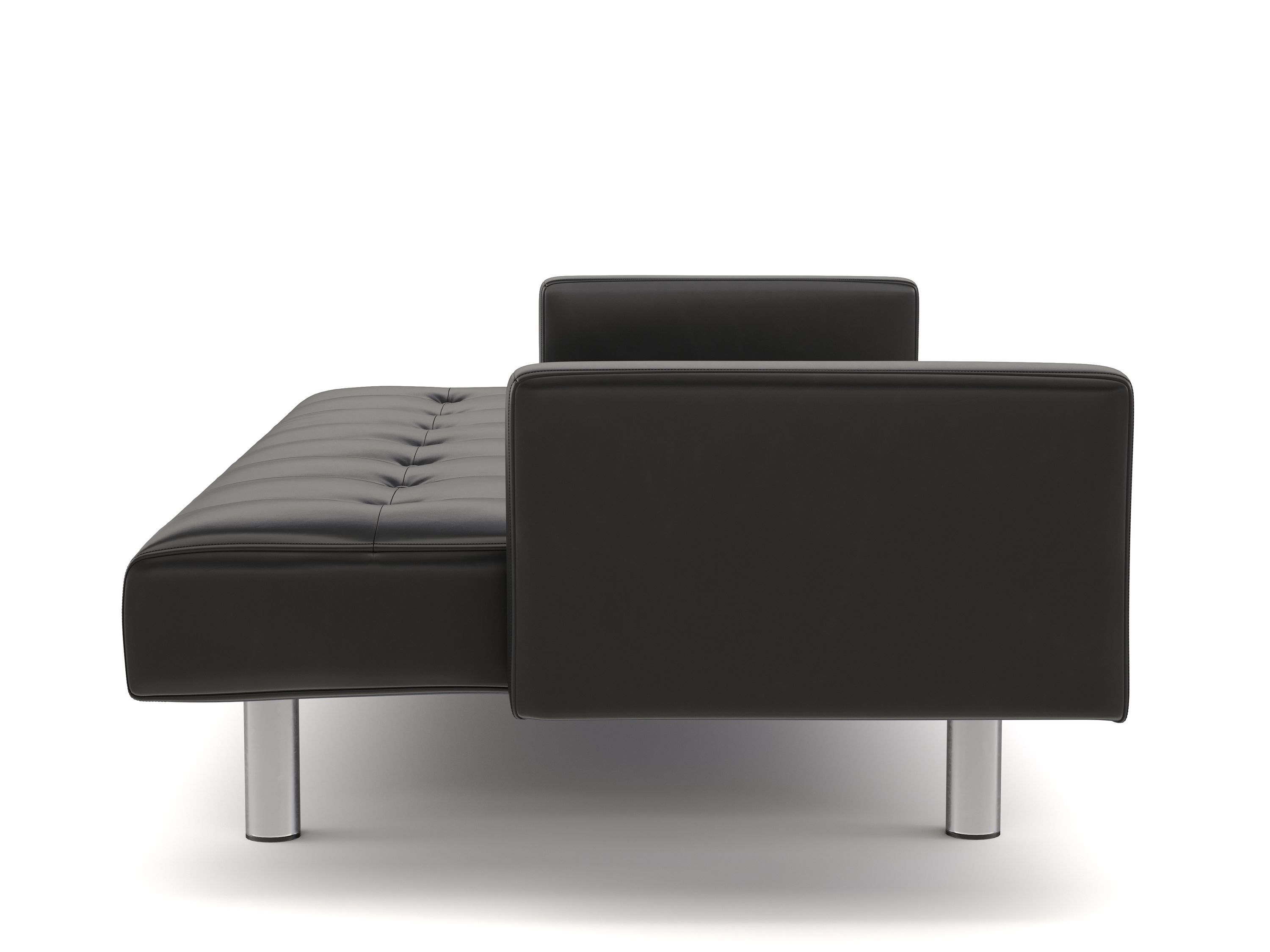 Schlafsofa Leder YALE schwarz