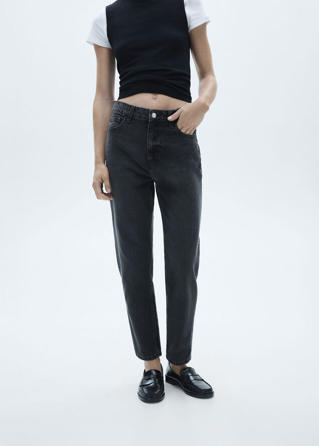 MANGO Mom2000 high-rise jeans Open grey