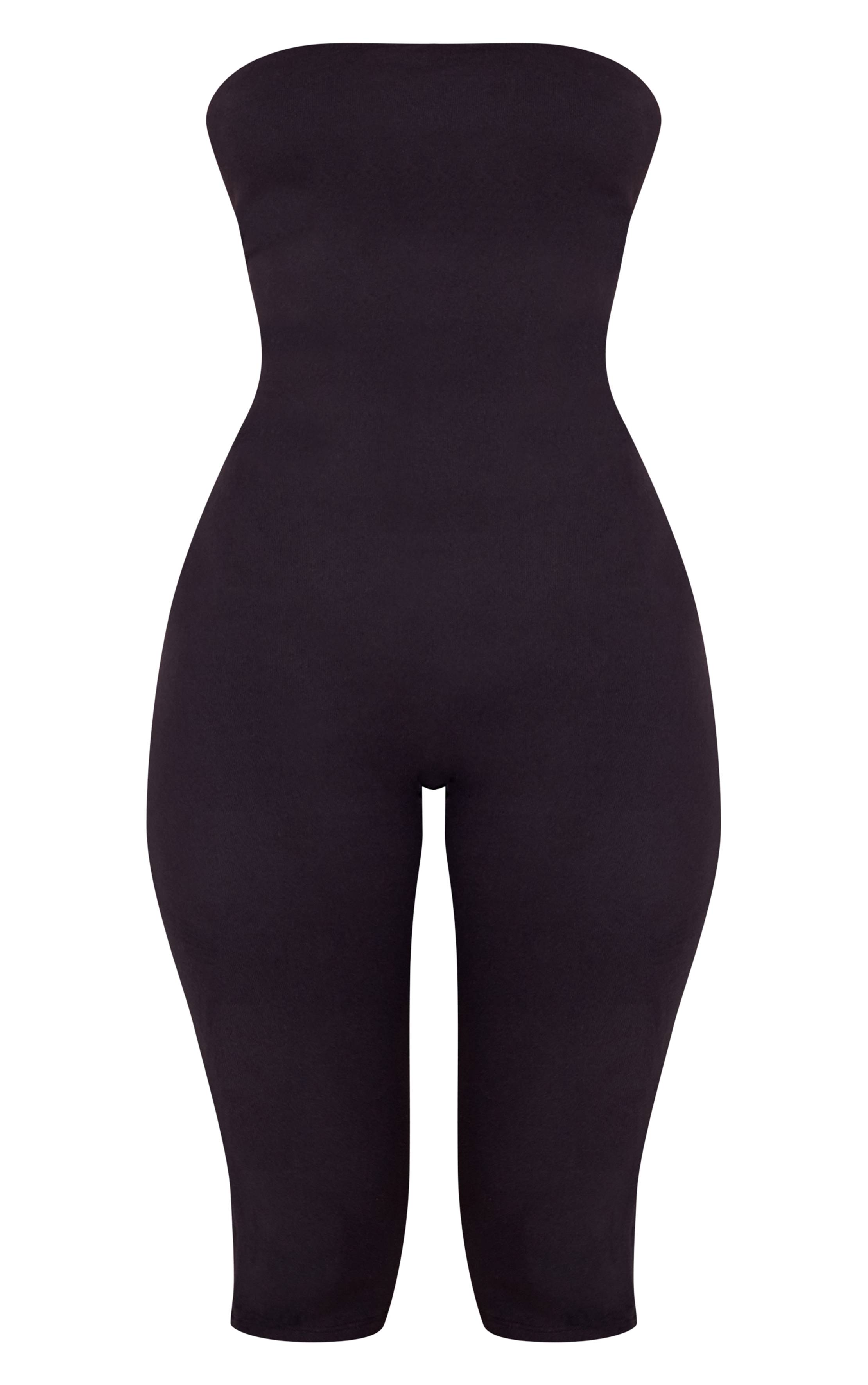 Noir Combinaison Capri Bandeau En Jersey Moulant Petite Taille