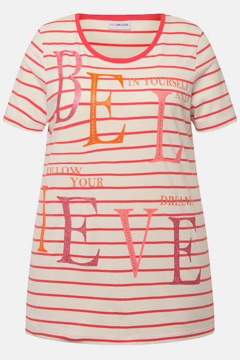 Ringelshirt, BELIEVE, Rundhals, Halbarm