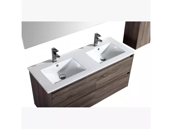 Meuble double vasque 120 cm marron Aquadoli