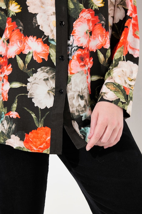 Hemdbluse, Rosen, Hemdkragen, Langarm