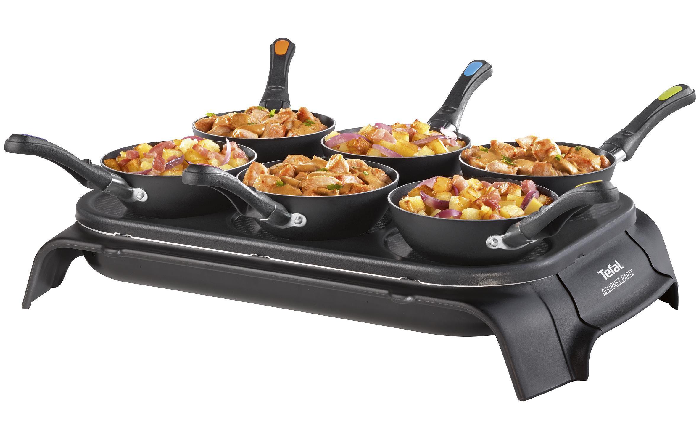 Wok 2in1 Crêpe für 6 Personen2-in-1-Herd mit 6 Crèpe-Platten und 6 Wok-Pfännchen