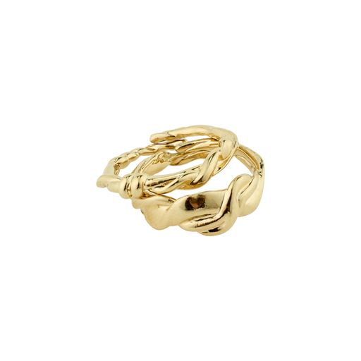 Pilgrim Sun 2-pak Ringe, Gold Plated