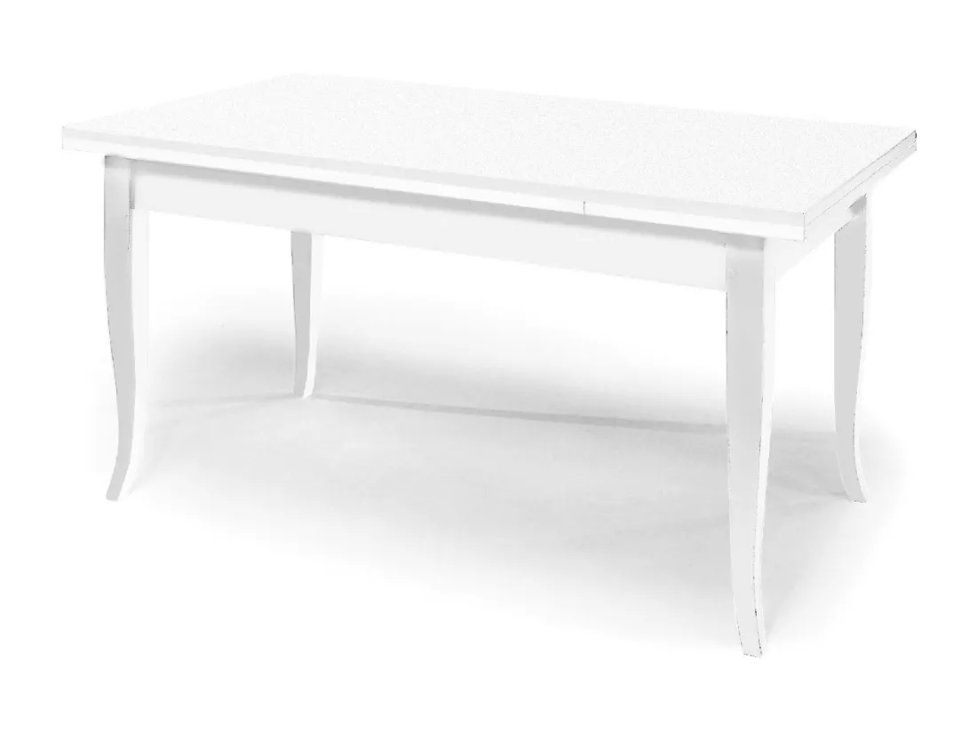 Table à rallonge en bois blanc 140x80 - 220x80 cm - SANTA CROCE