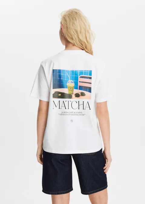 T-shirt met print matcha wit (WIT)