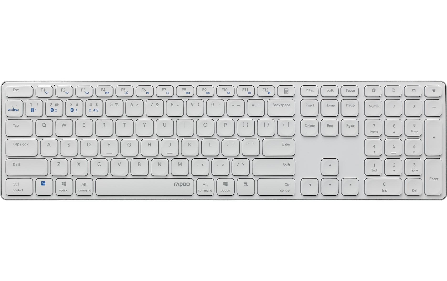 Tastatur E9800M ultraslim WeissDrahtlose, ultraflache Multimodus-Tastatur