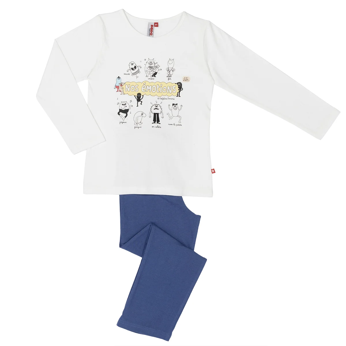 Pyjama garçon POPPIK écru/bleu