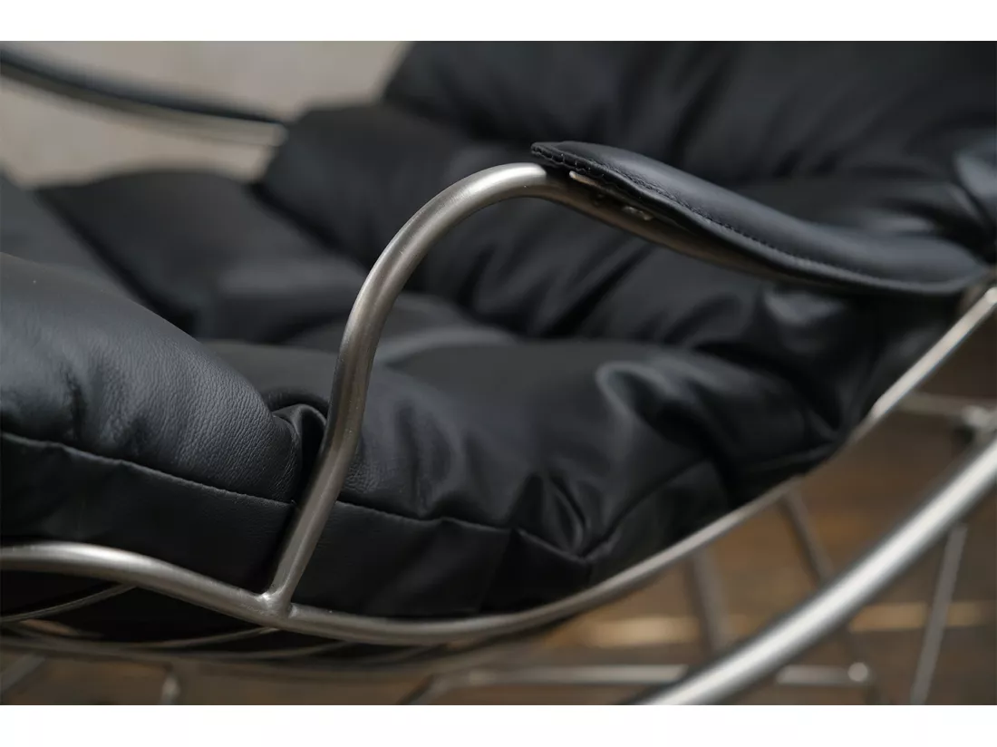 Fauteuil - Noir cuir - ROWA