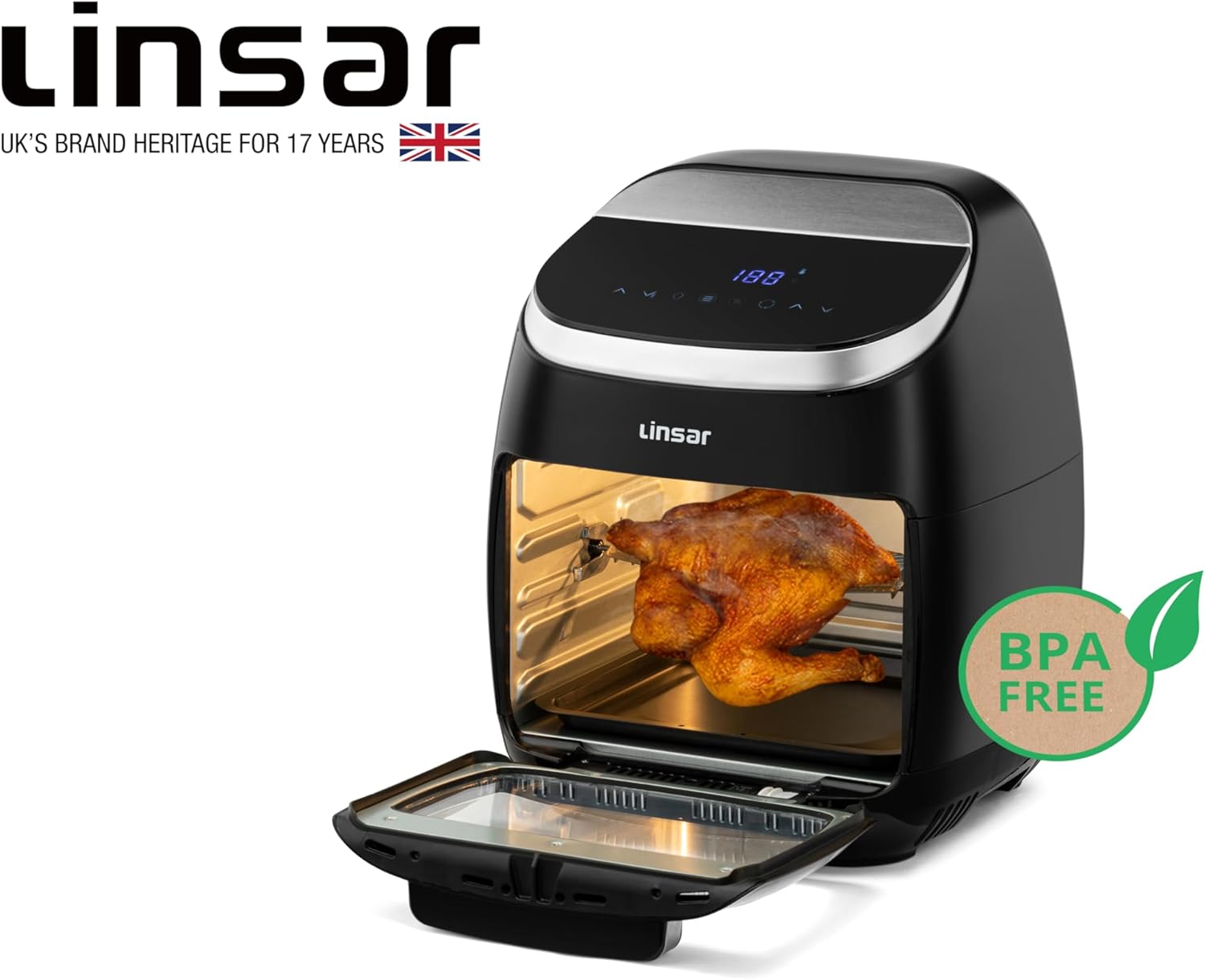 Heißluftfritteuse 11L - Multifunktions Air Fryer Ofen mit VORTX-Technologie - Komplettes Zubehör-Set - Präzise Temperaturkontrolle 65-200°C - 8 Vorprogrammierte Einstellungen - 2000W