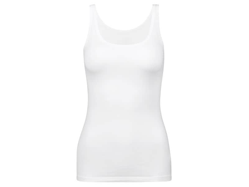 Calida Unterhemd Damen Natural Comfort Weiss, XXS Damen Top Ohne Arm