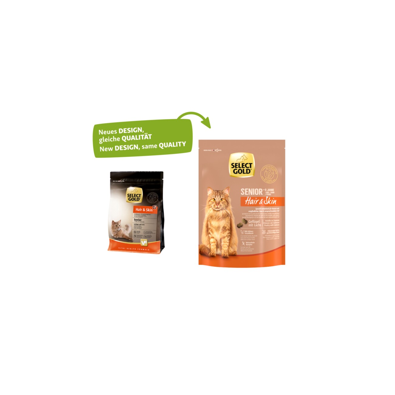 SELECT GOLD Hair+Skin Senior Geflügel und Lachs 300 g
