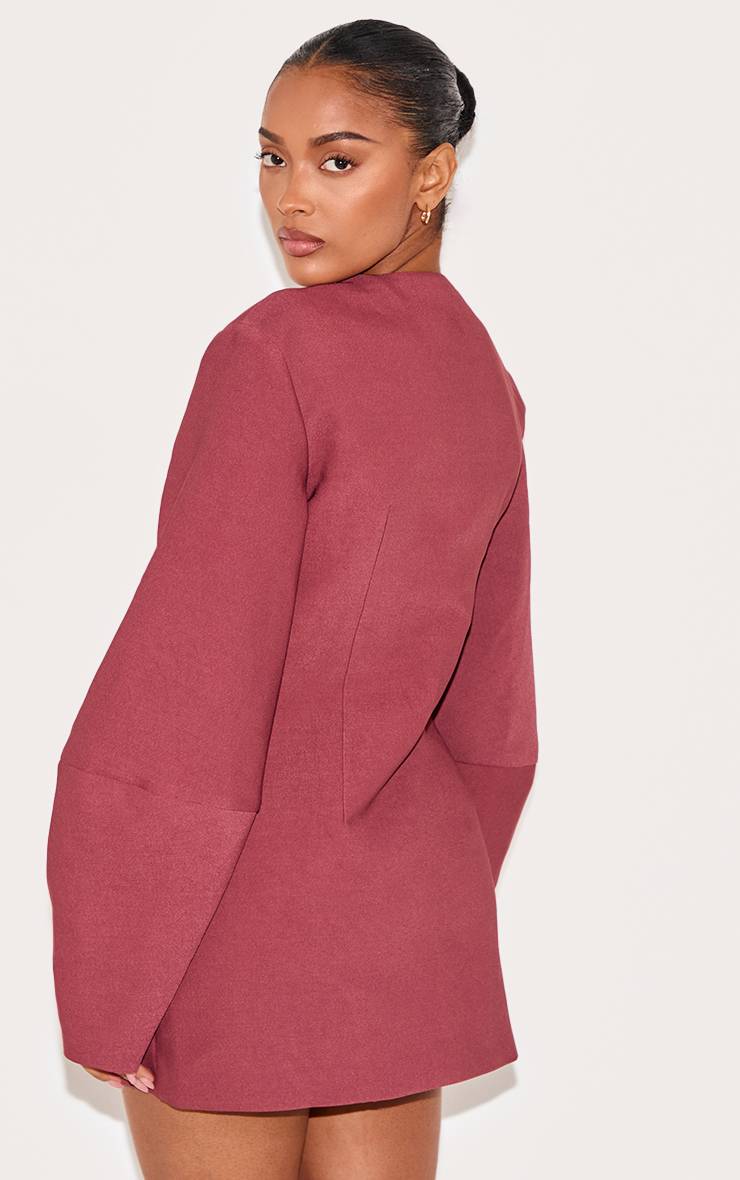Fruits Rouges Robe Blazer Cintrée Forme A À Manches Cocon