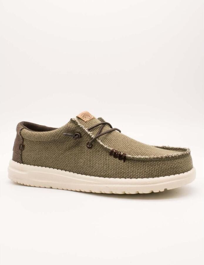 HEYDUDE Instappers Walli Braided Burnt HD40003-3CI Groen