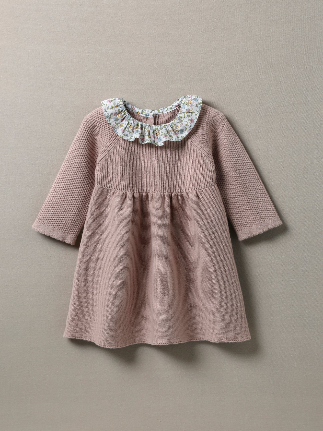 Robe en tricot Bébé col en tissu Liberty