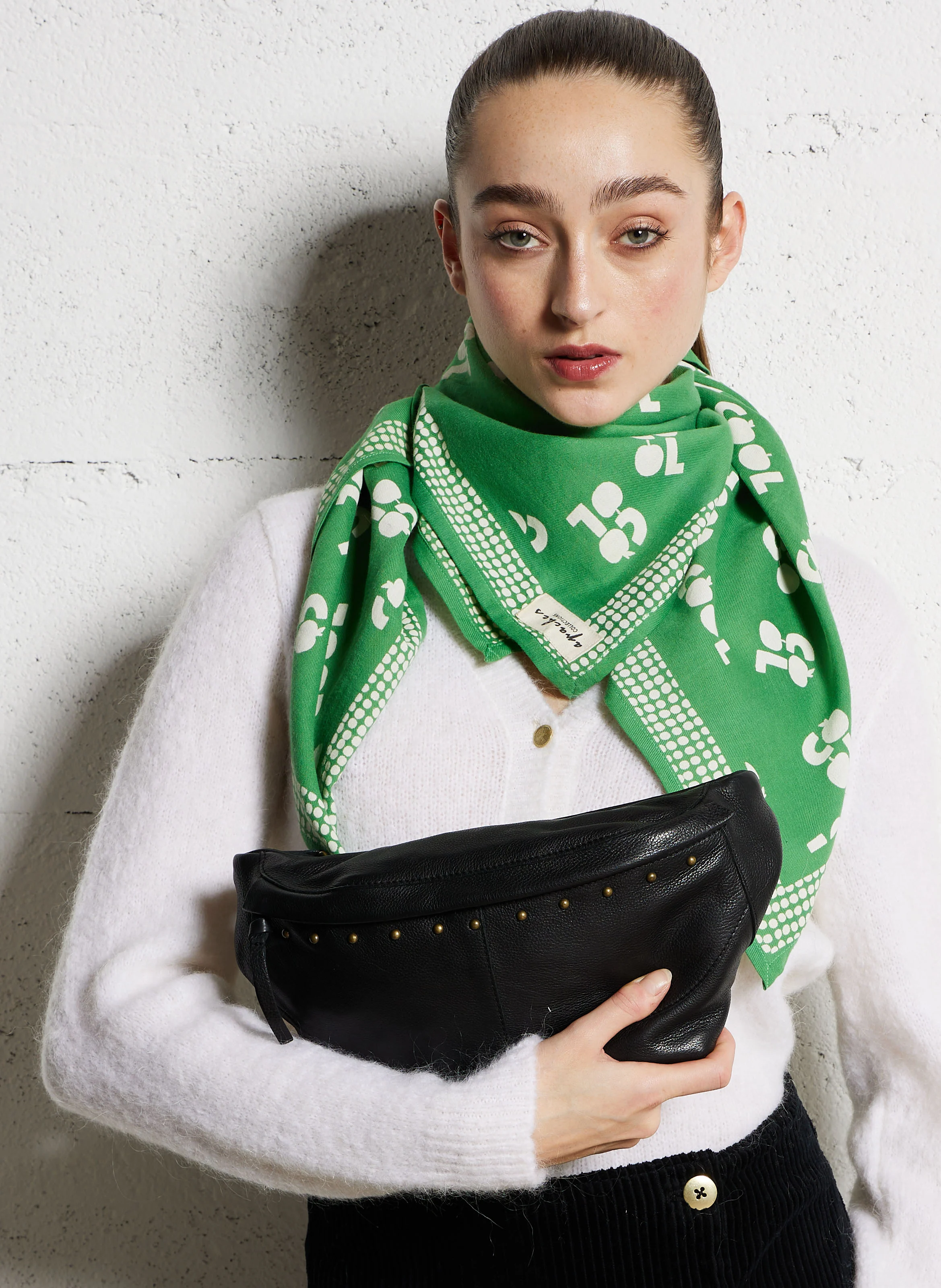 DAINO - Sac banane en cuir | Noir
