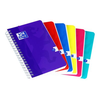 Oxford - Carnet à spirale 11 x 17 cm - 180 pages - petits carreaux (5x5 mm) - disponible dans différentes couleurs