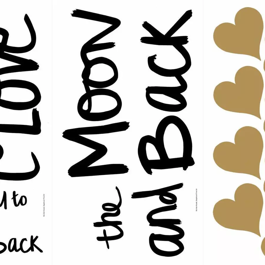 Room Mates Love you to the moon Quote Mehrfarbig