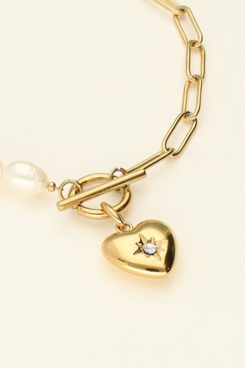 Armband met schakels & parel