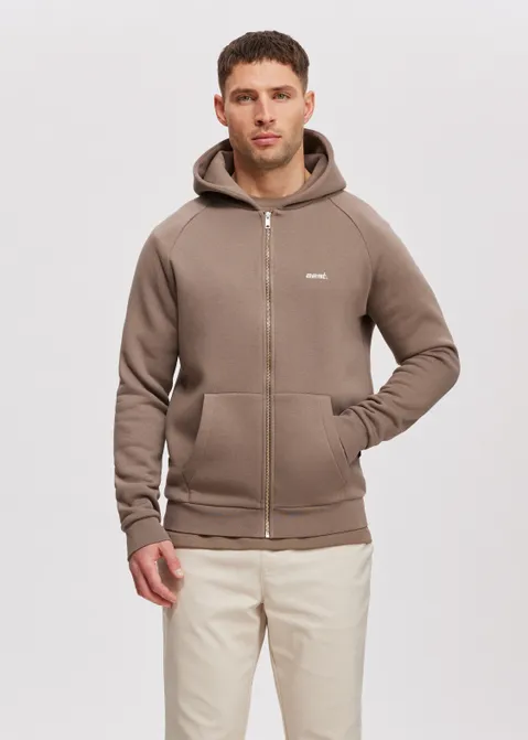 Sweatvest met logo bruin (TAU.D)