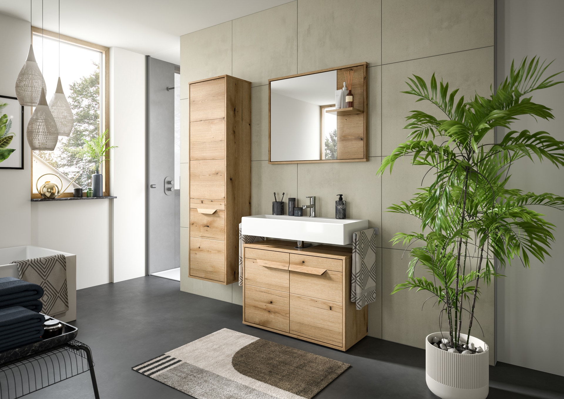 Hochschrank Zeno braun 164cm B/H/T 44x164x32 cm
