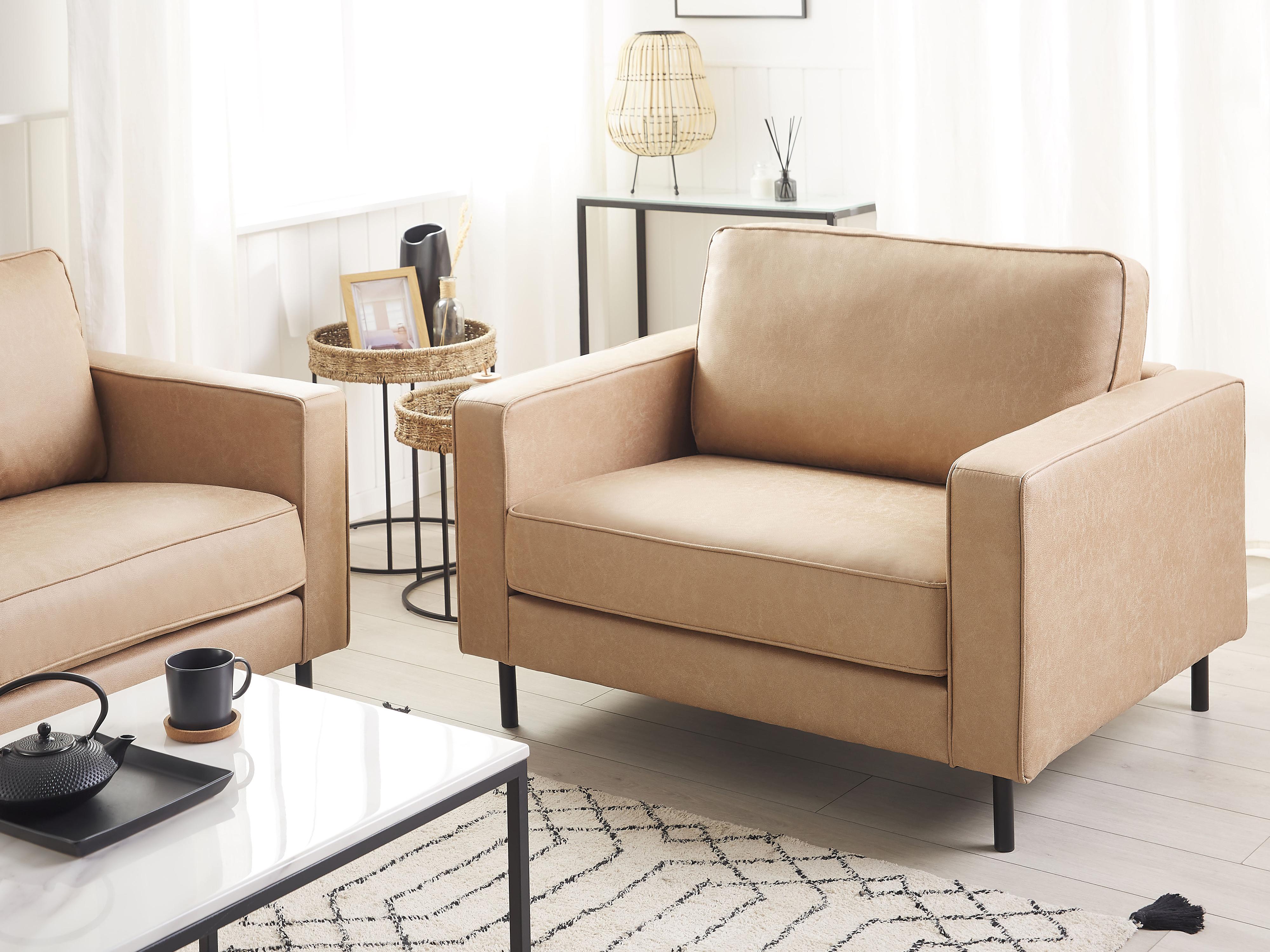 Bankenset 4-zits SAVALEN Kunstleer Beige