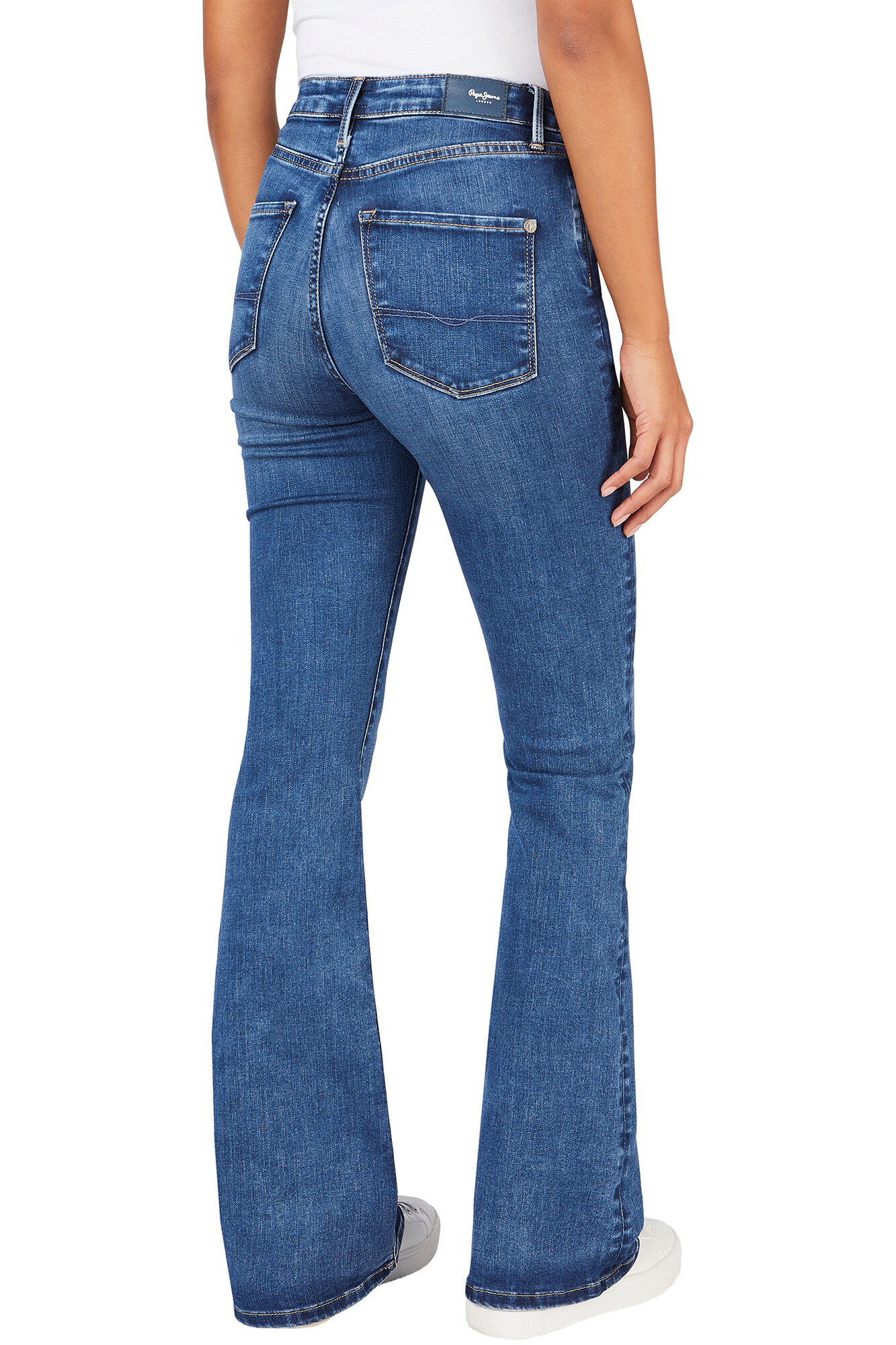 Calça jeans flare de cintura alta