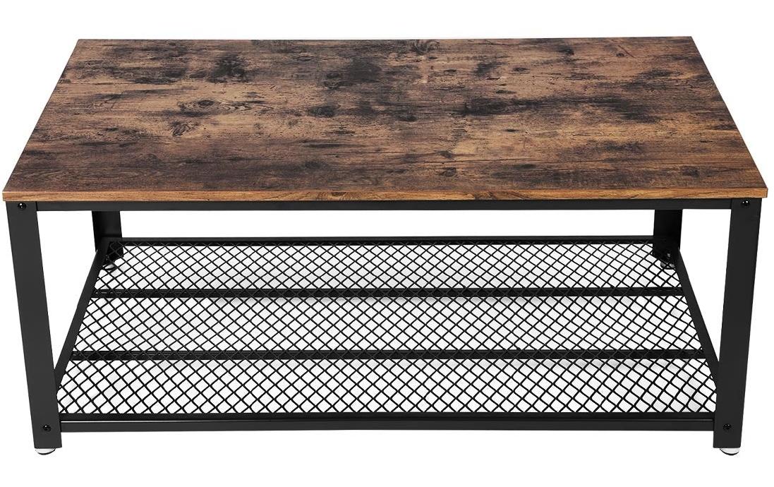 Couchtisch mit Gitterablage 106.2 x 60.2 cm<br>Sofatisch mit Eisengestell