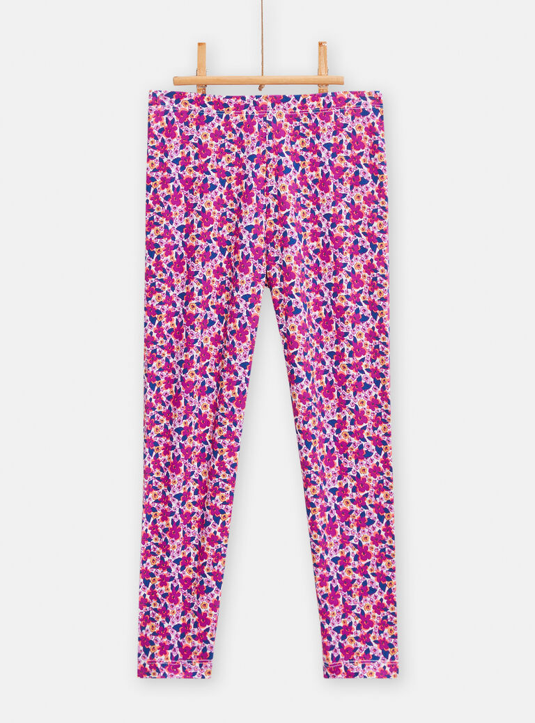 Legging à motif fleurs pour fille