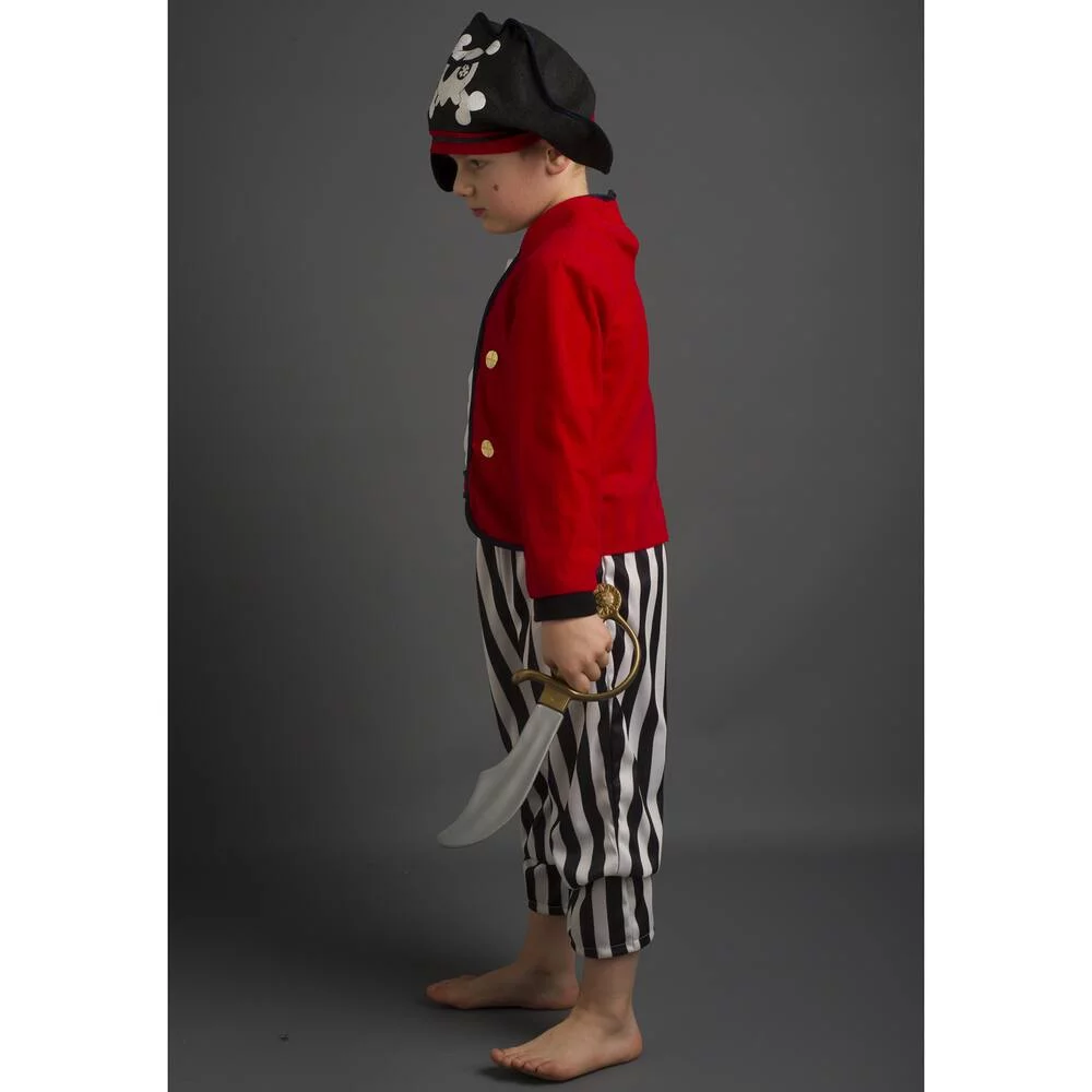 DEGUISEMENT BARBE ROUSSE AVEC CHAPEAU ET POIGNARD TAILLE 8-10 ANS