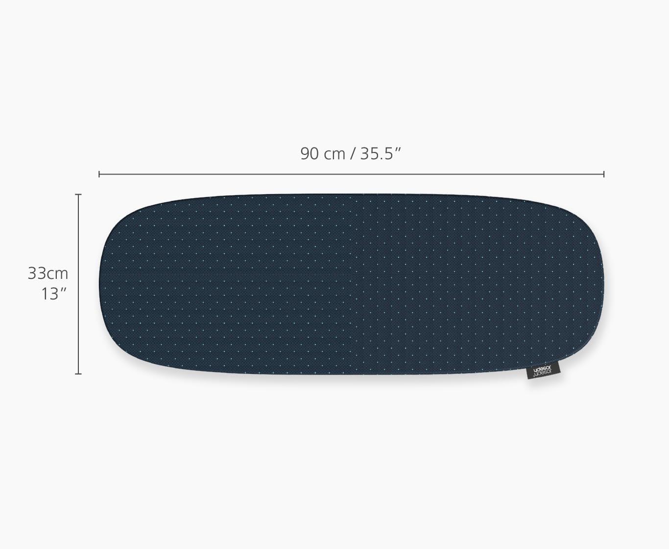 Joseph Joseph Pocket Plus - Platzsparender faltbarer Bügeltisch, kompakte Tischplatte Bügeltisch mit Baumwollbezug, Schwarz/Blau