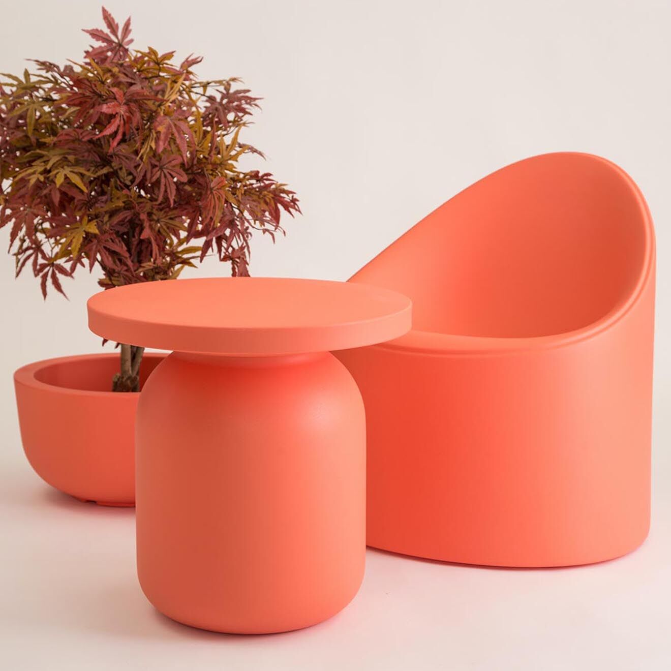 Serralunga Table Basse Juju Design par Garth Roberts corail - 52x50x52 cm