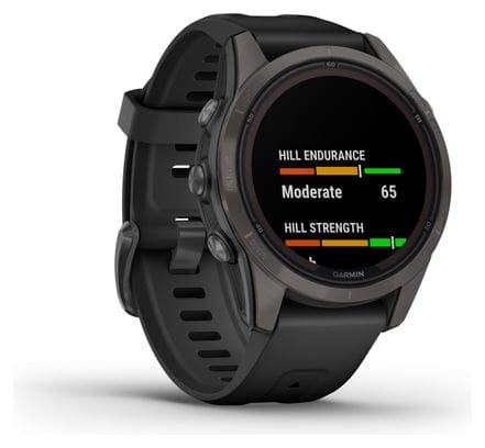 Montre de Sport Garmin Fenix 7S Pro Sapphire Solar Titane Noir Carbon Gris