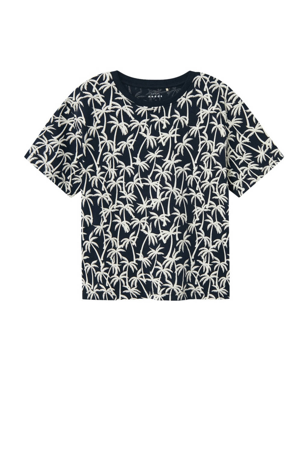 NAME IT T-shirt NKMVALTHER met all over print donkerblauw/wit