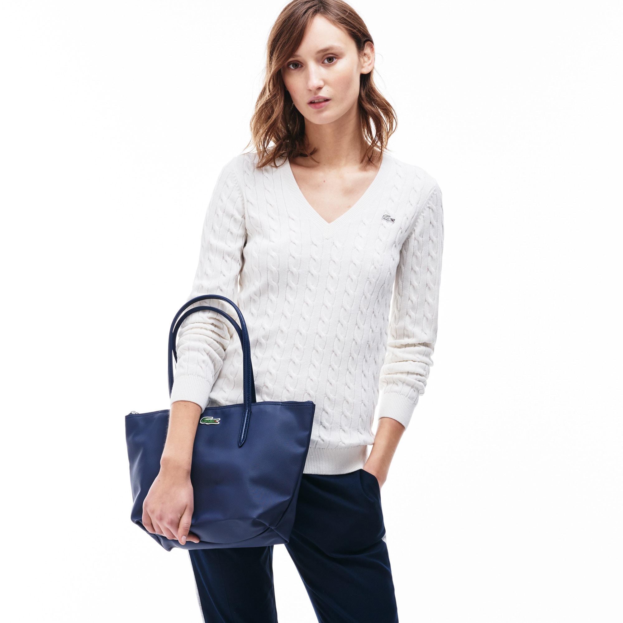 Petit sac cabas zippé L.12.12 Concept uni Sacs à main & Cabas - Noir - Lacoste - Femme