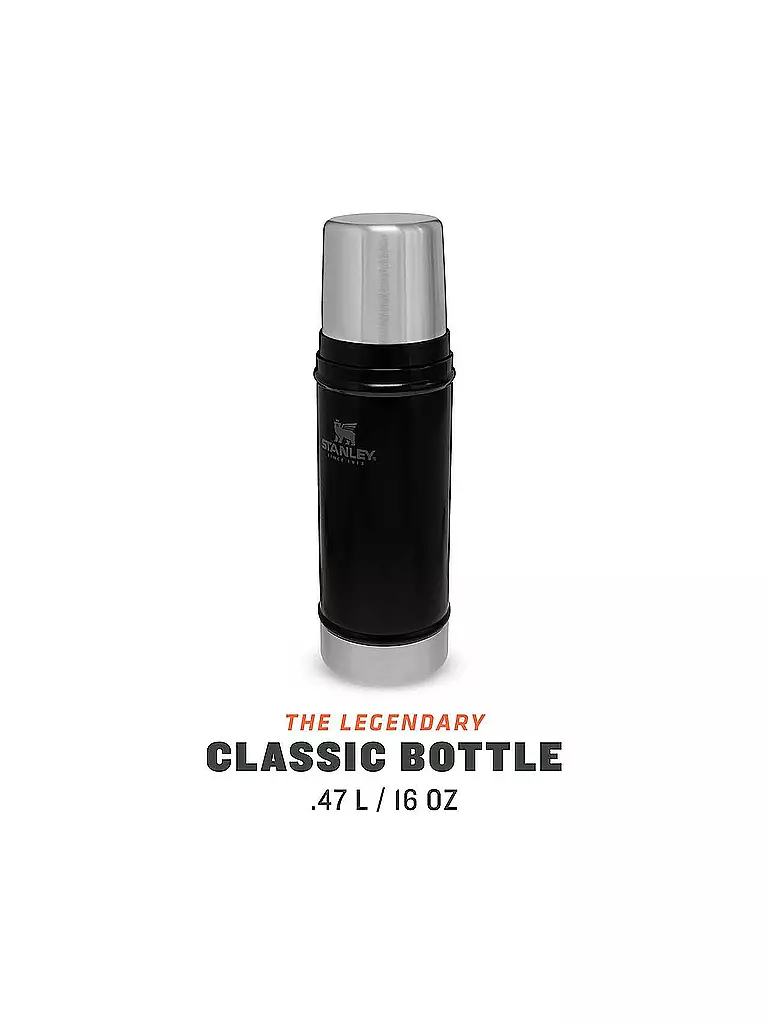 STANLEY Isolierflasche - Thermosflasche Classic Legendary Bottle 0,47l Schwarz schwarz