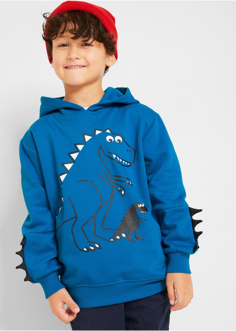 Sweat-shirt garçon à capuche imprimé dino