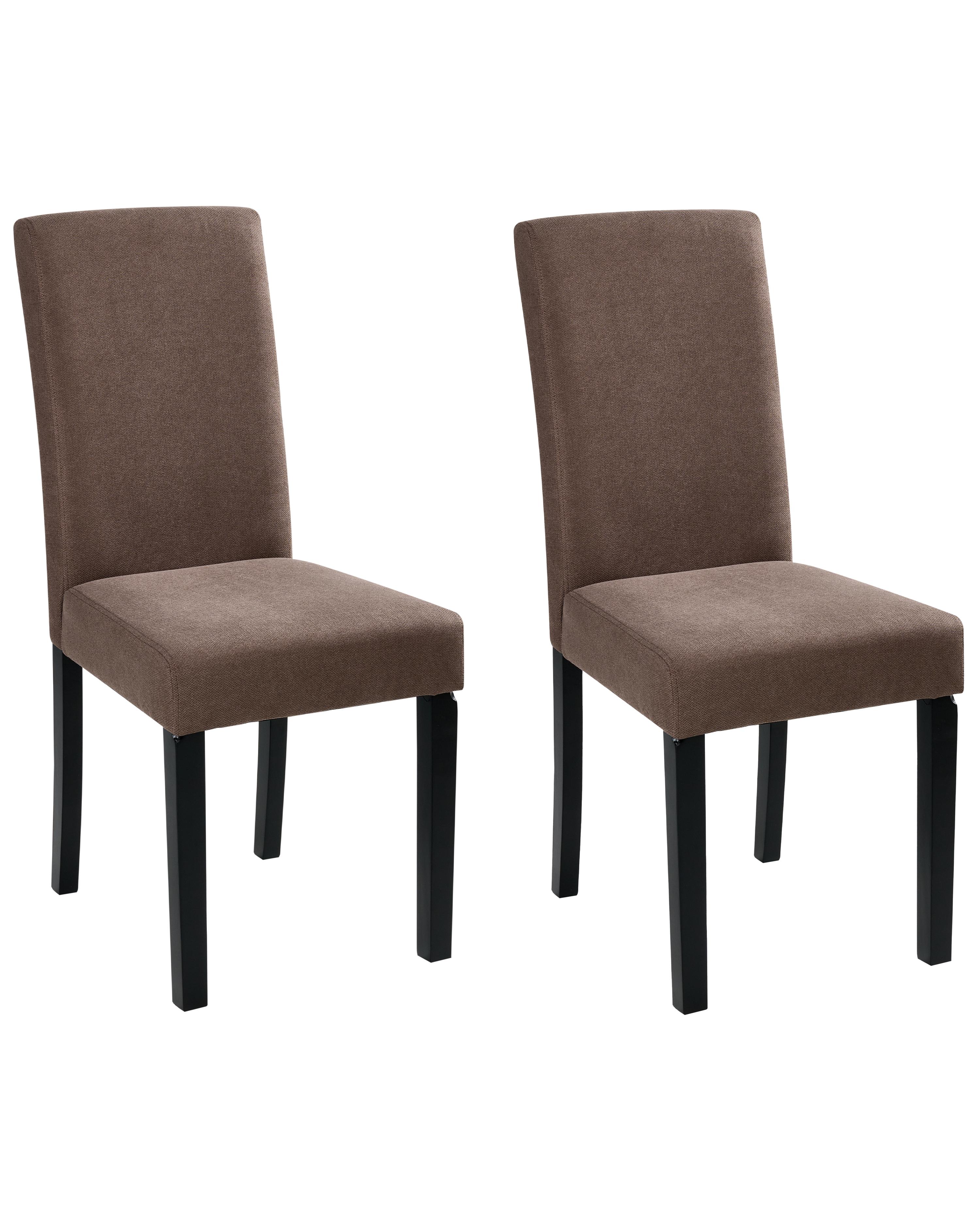 Set van 2 eetkamerstoelen BROADWAY Stof Bruin