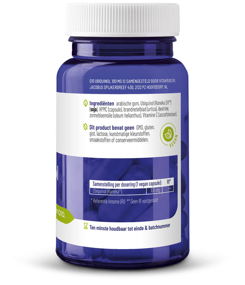 Vitakruid Co-Enzym Q10 Ubiquinol Actieve Vorm Kaneka® 100 Mg (60 vega capsules)