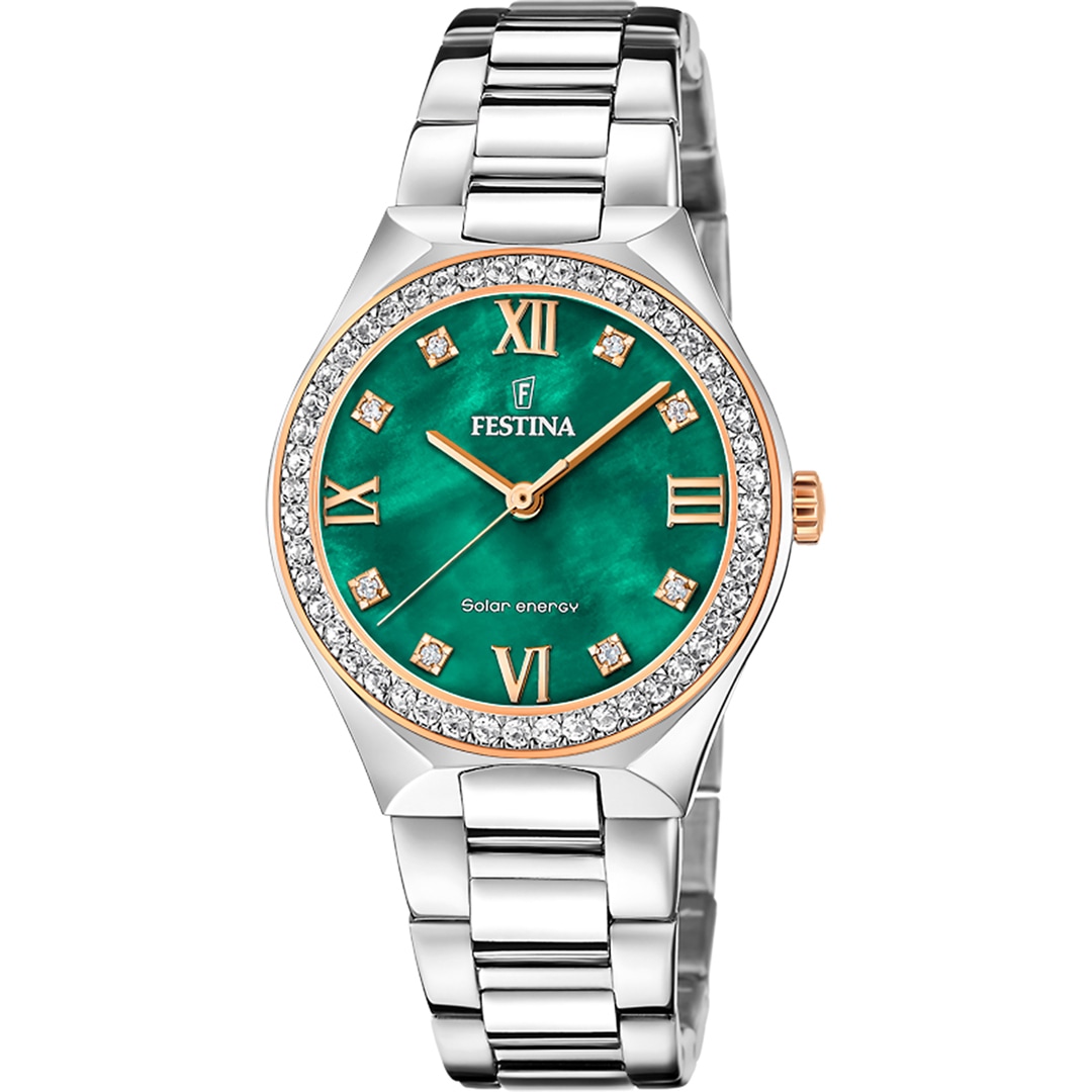 Festina Solar Energy Silbrig / Grün 35mm